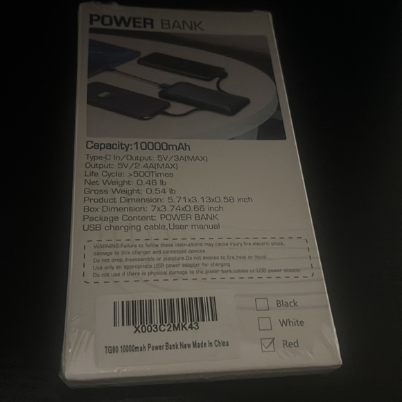 NEW in original package red TG90 10000 mAh power bank model A-10K53. RED!!!! - Picture 2 of 5